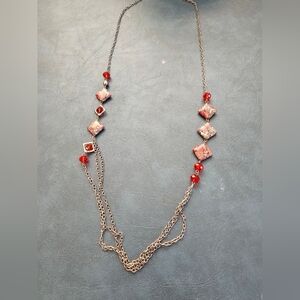 Elegant Red and Silver Necklace